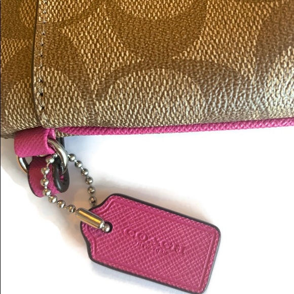 Coach Classic Monogram Wristlet w/Pink Accents - Picture 9 of 11